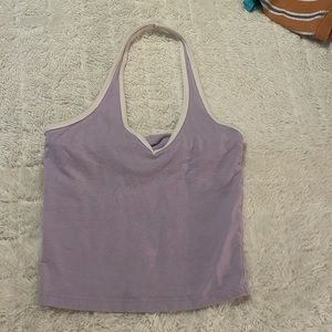 purple hollister halter crop top